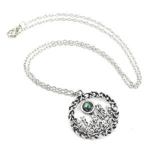 Stones Circle Henge Outlander Amulet Stonehenge Opal Gemstone Pendant Necklace